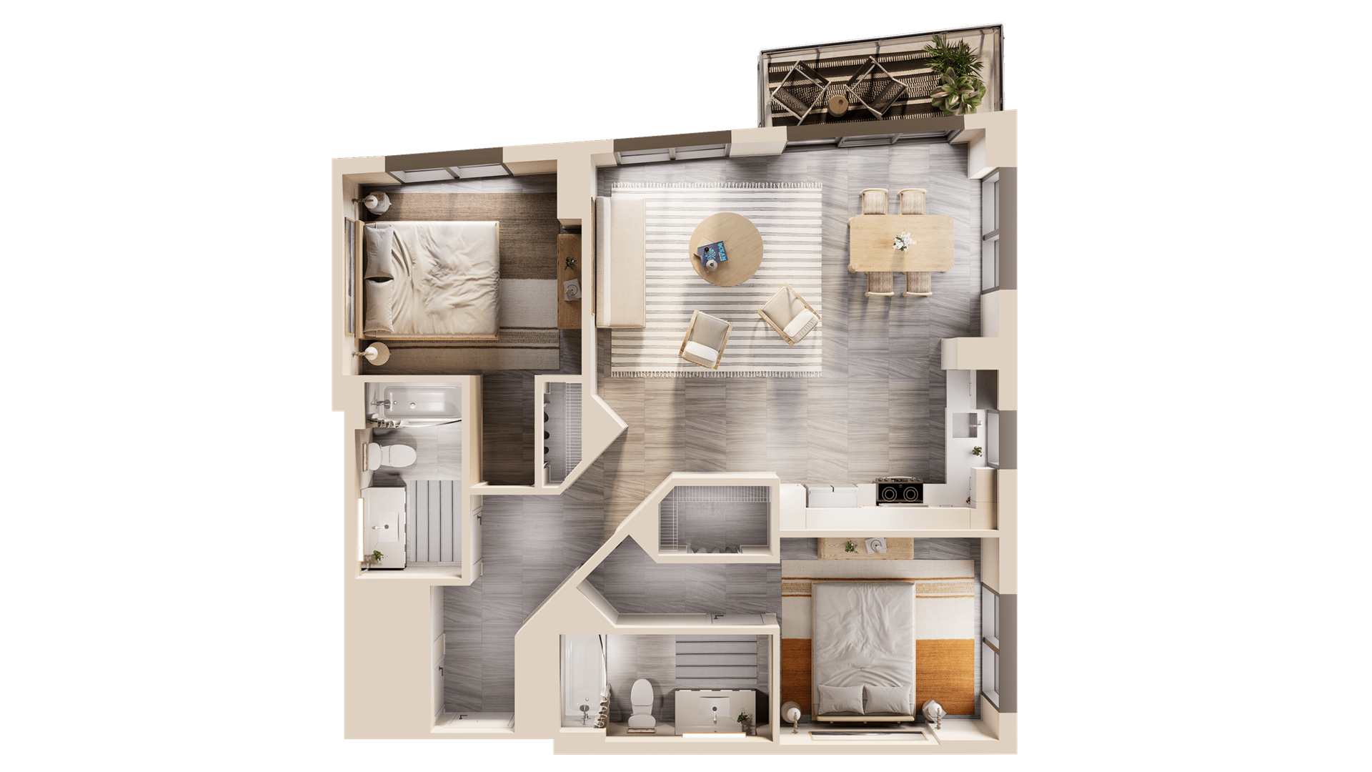 a floor plan of a house with a bedroom and a living room